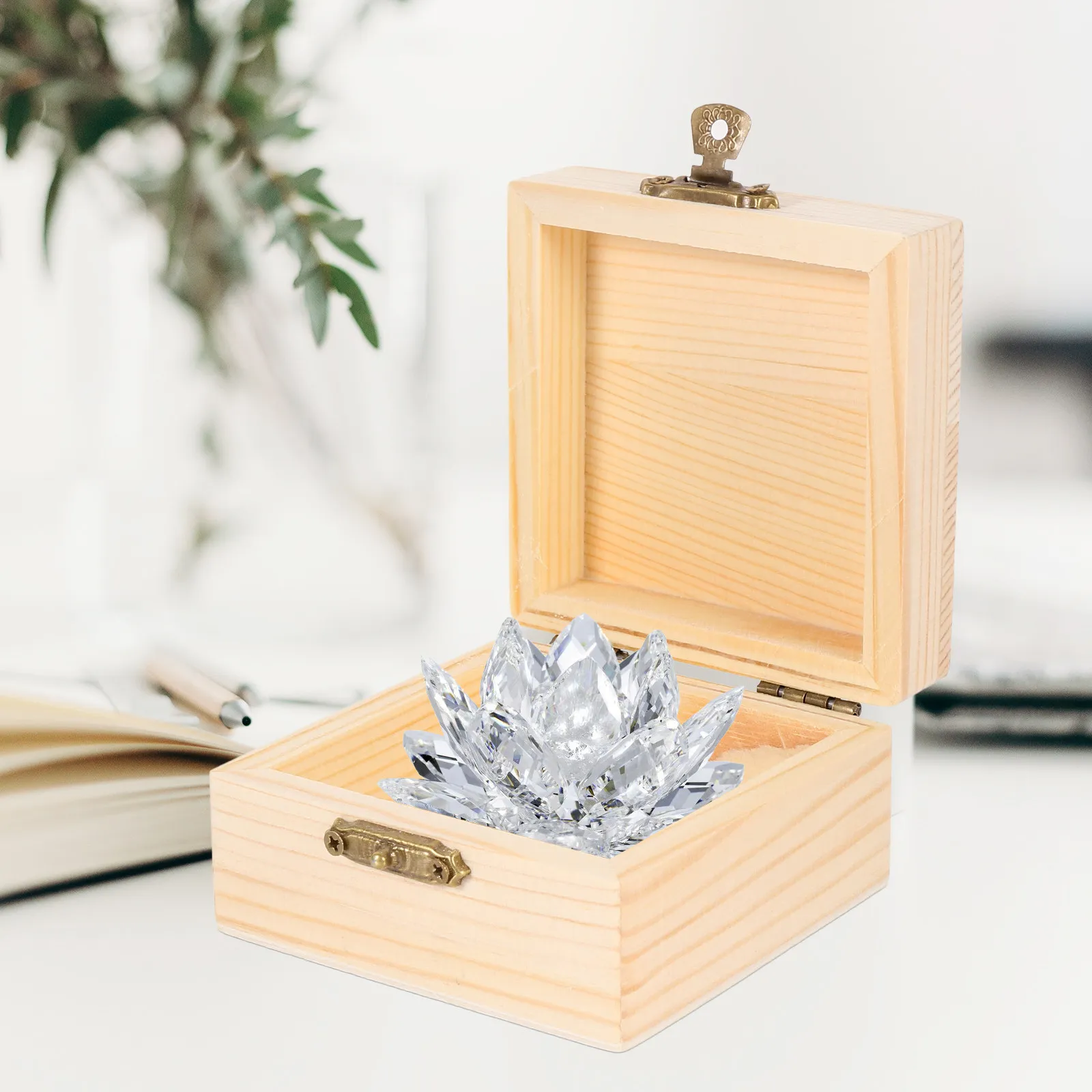 

4pcs Natural Solid Wood Jewelry Storage Hand Polished Retro Lock Portable Gift Box For Rings Earrings Necklaces Wooden Gift Box