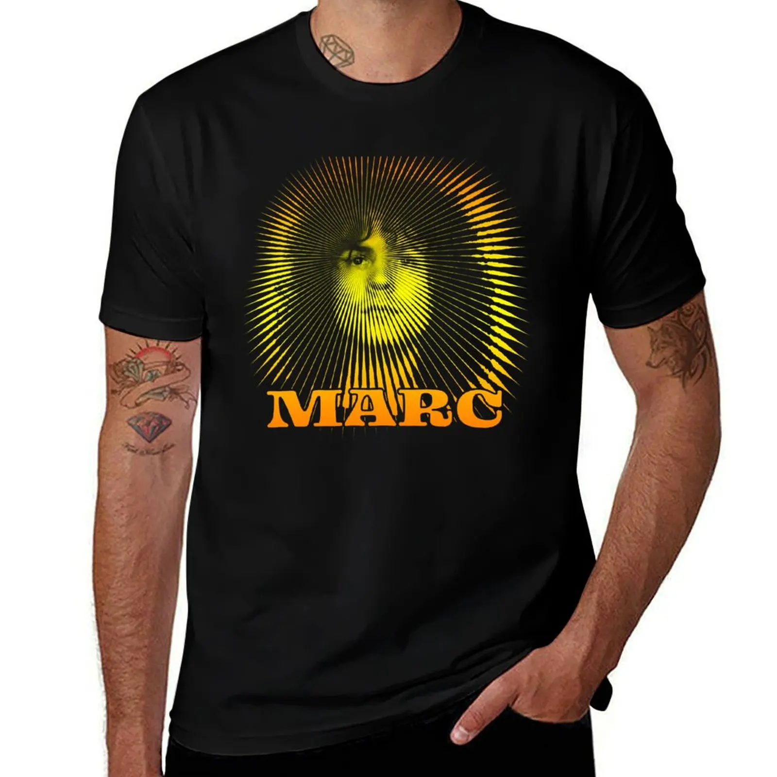 Marc Bolan in golden rays - Copy T-Shirt Gym Exercise Short Sleeve T-Shirt