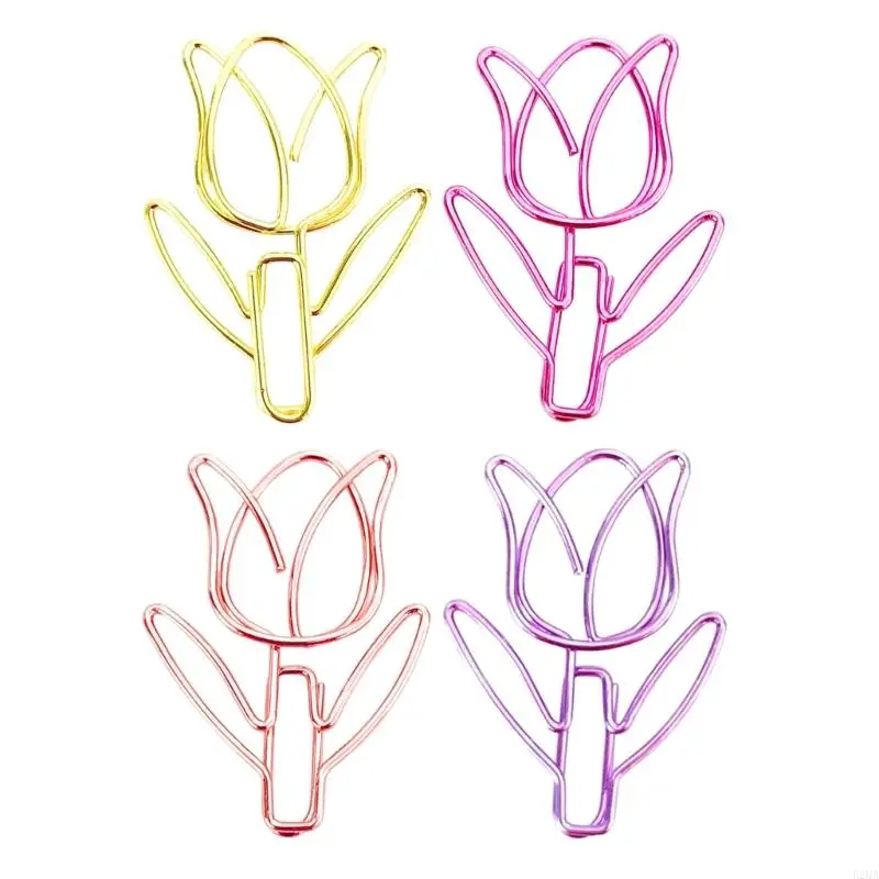 20 PCS Metal Plannner Clips Tulips Mongmarks Clips Office Paper Clips School School School Schools