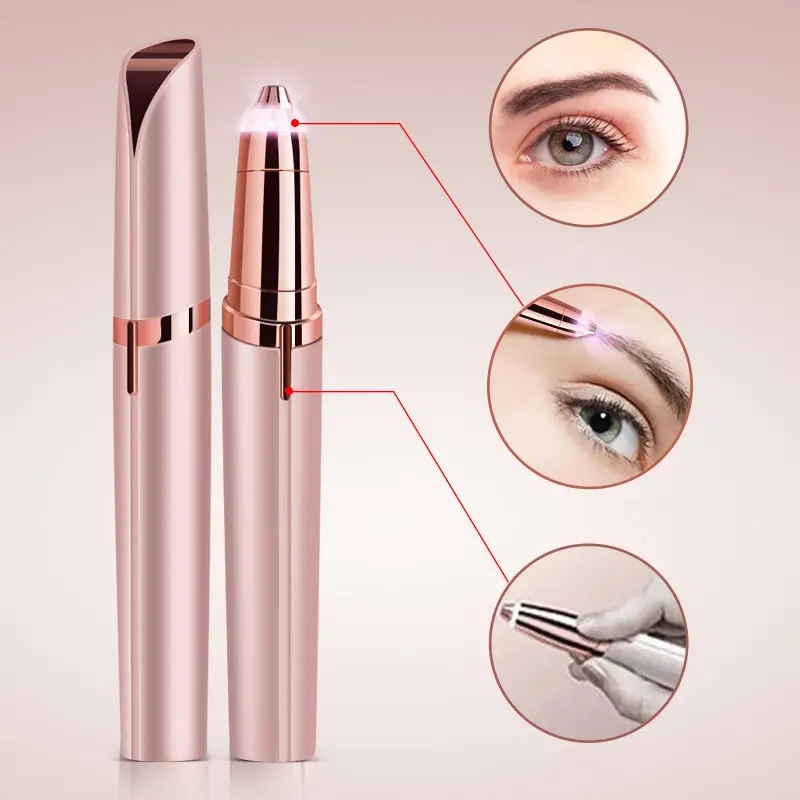 Womens Elektrische Wenkbrauw Trimmer Eye Brow Shaper Potlood Gezicht Haar Remover Voor Vrouwen Automatische Wenkbrauw Scheerapparaten Zakmes