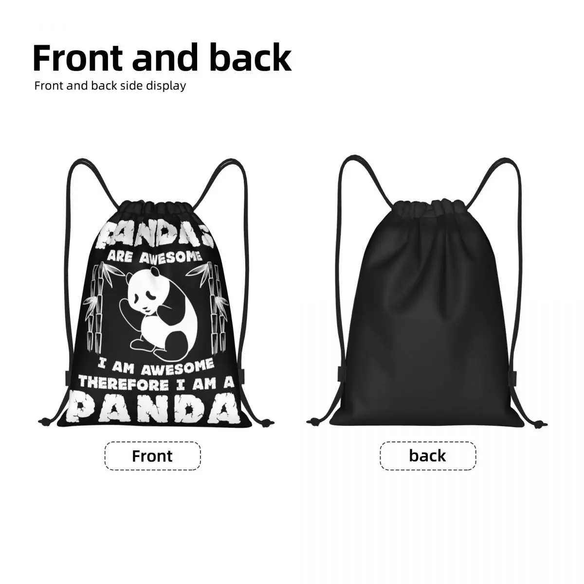 I Pandas sono fantastici I Am Awesome Panda Bear zaino con coulisse borsa da palestra sportiva per donna uomo Training Sackpack