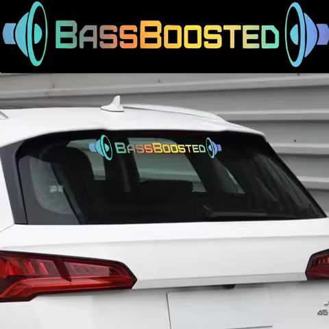 BassBoosted Car Styling Funny Bass Boosted Vinyl Decal Body Stickers PVC Carving Accessory