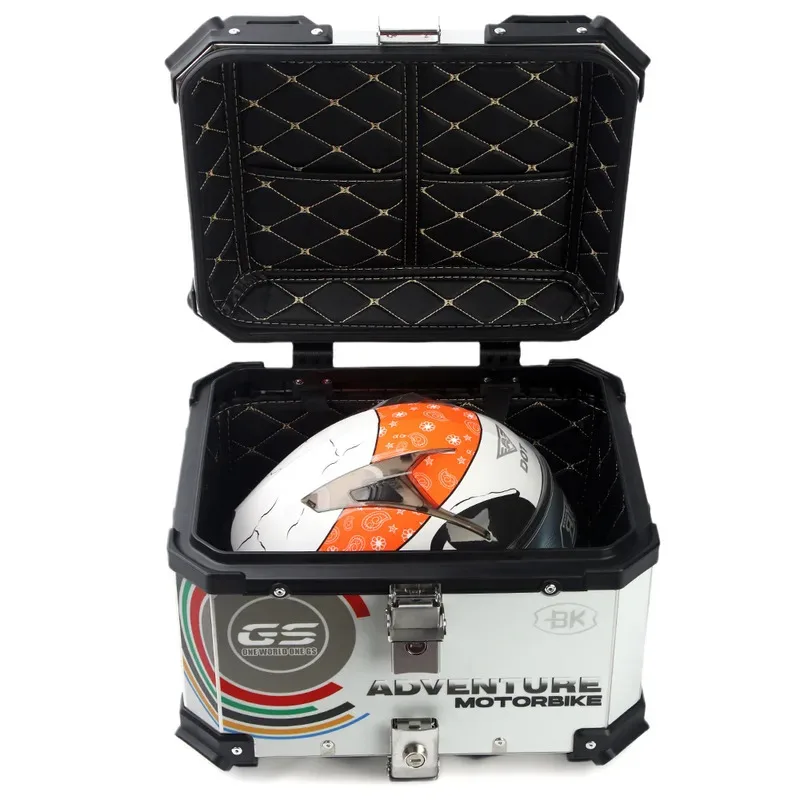 Factory Hot Selling Motorcycle Aluminum Trunk Motorcycle Rear Lage Box 45L 55L 65L Moto Top Case Motorcycle Rear Suitcase Tail B