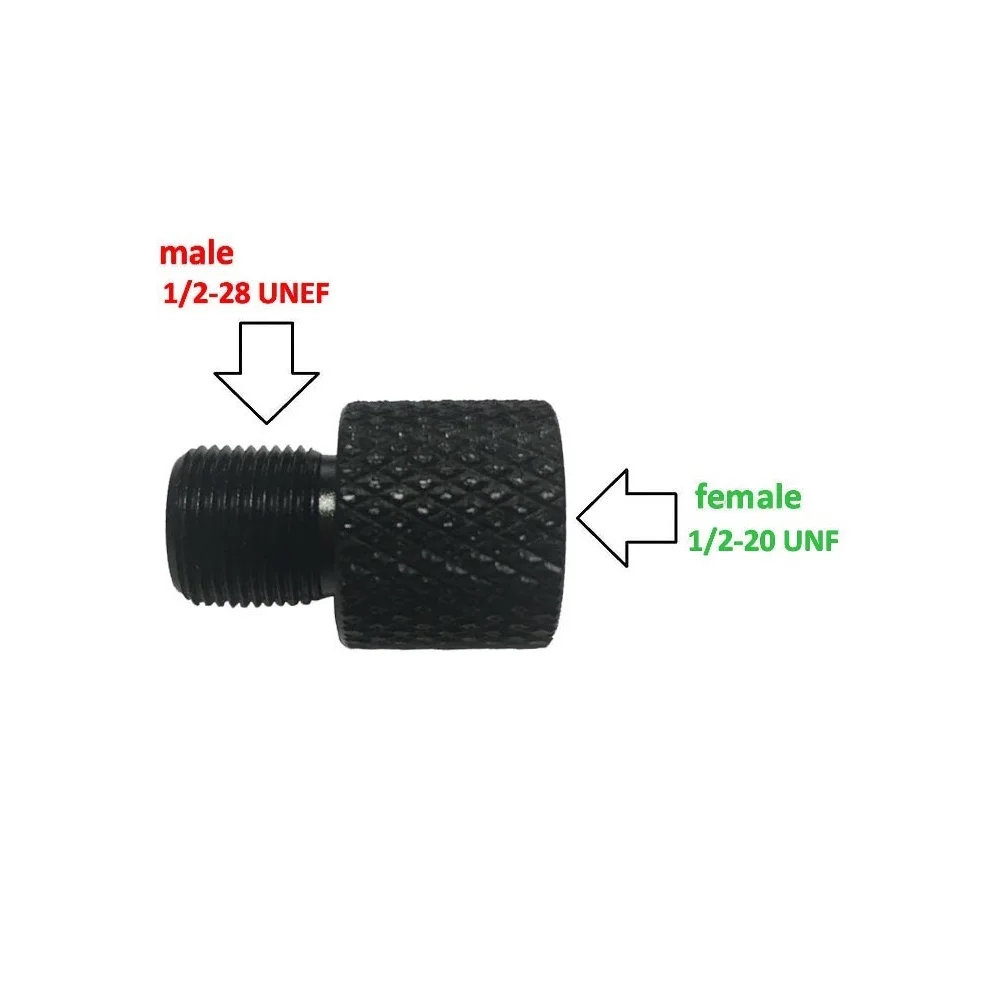 Adapter met schroefdraad vrouwelijk 1/2-20 UNF naar mannelijk 1/2-28 UNEF accessoires