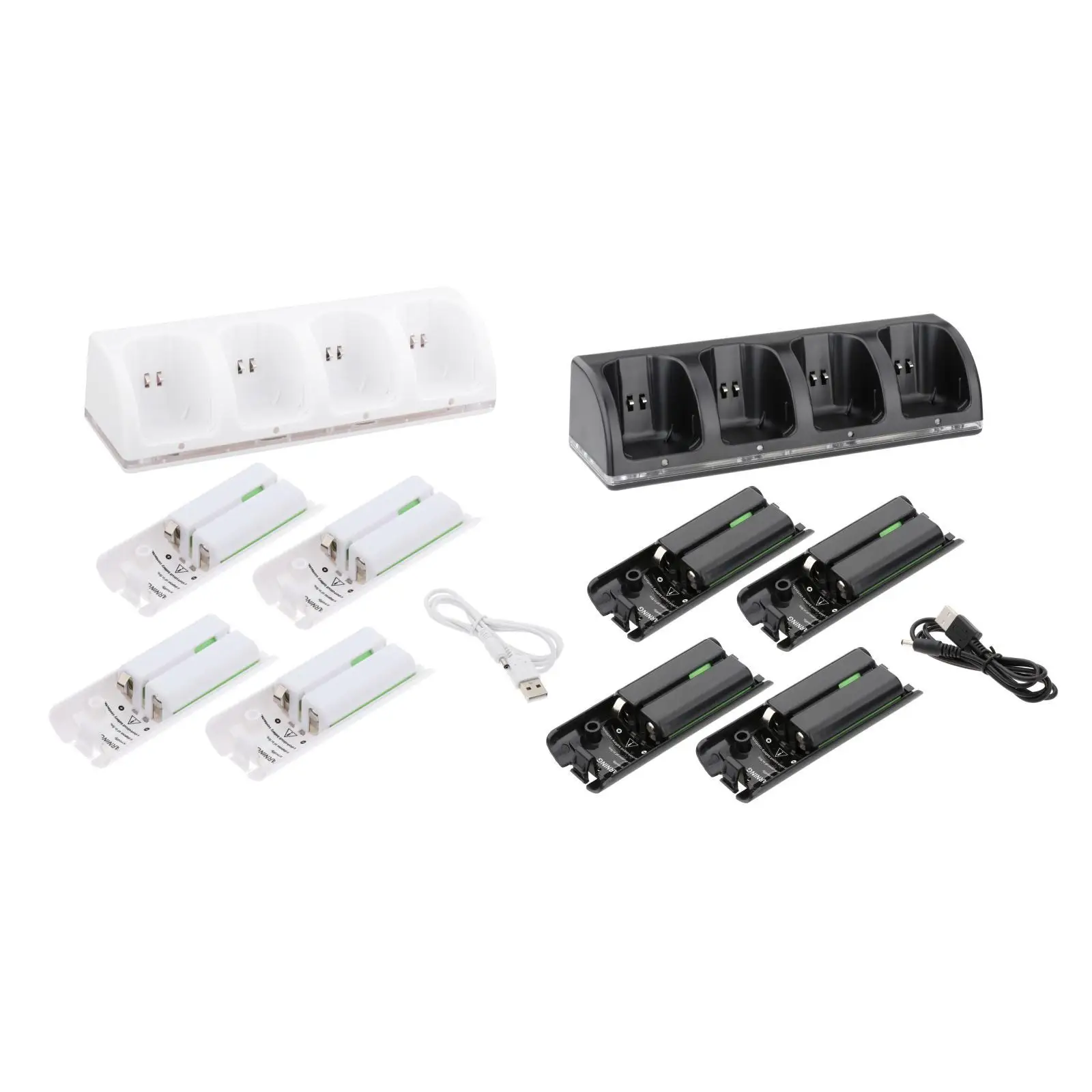 Station de charge S6 pour manette Wii, 4 ports, 2800mAh, remplacement 24.com, chargeur intelligent, télécommande, manette de jeu, 4 pièces