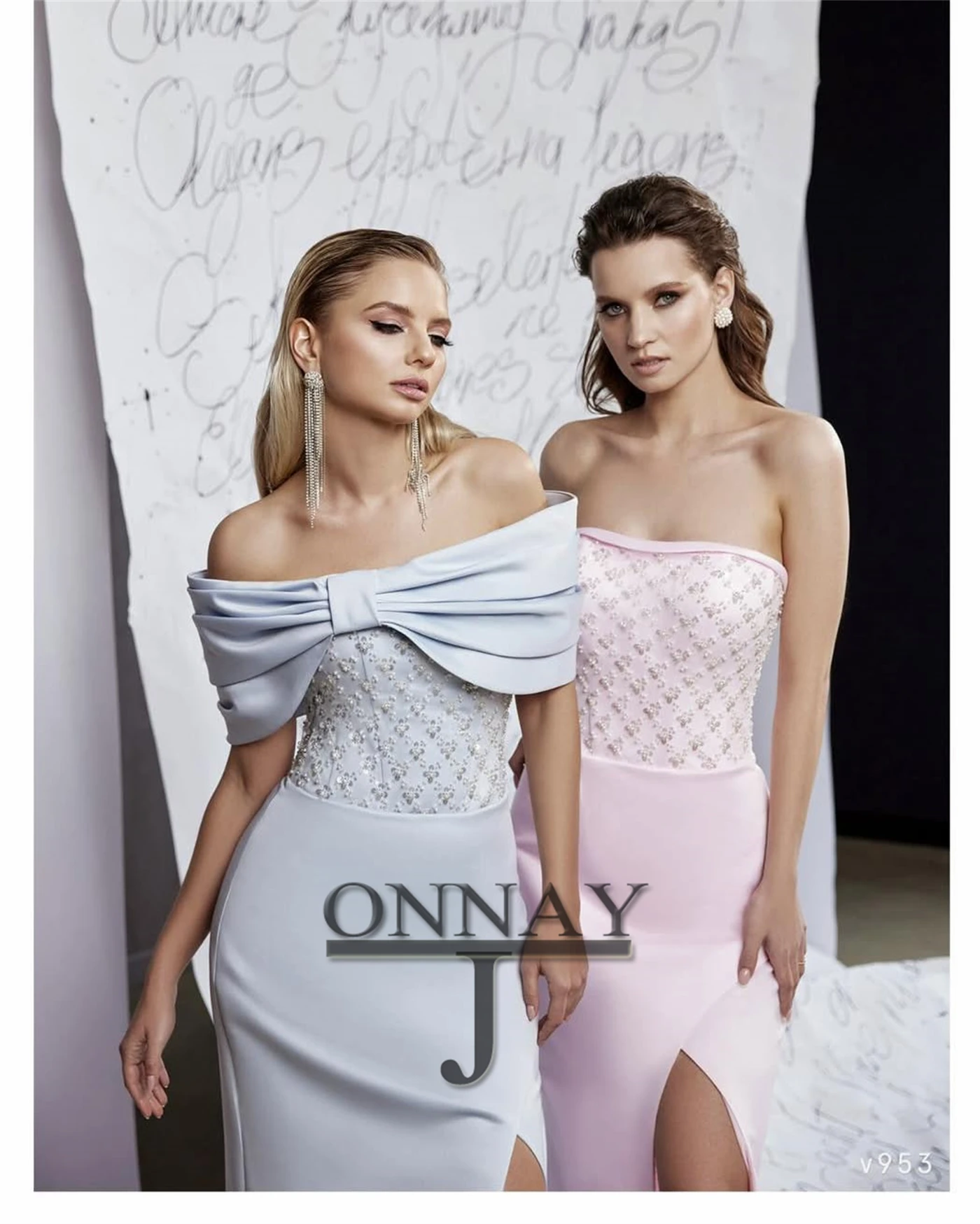 فساتين حفلة موسيقية كلاسيكية مخصصة حورية البحر للنساء قبالة الكتف المحدبة مع شق ضفائر دبي الكويت Robes De Soiree Plus #3