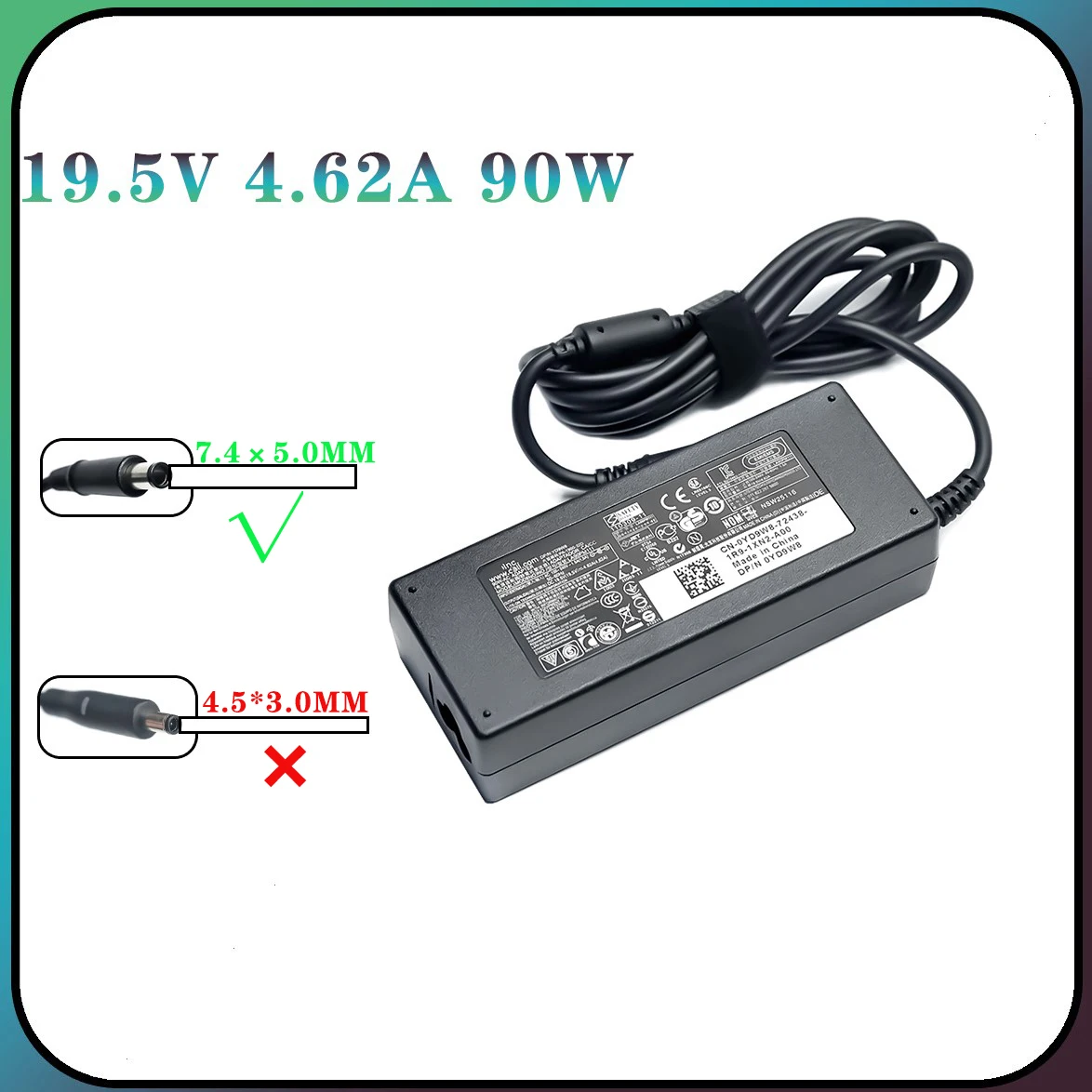 19.5v 4.62a 90w 7.4*5.0mm ac fonte de alimentação do portátil para dell e6320 e6330 e6400 e6410 e6420 e6430 adaptador de carregador rápido do portátil