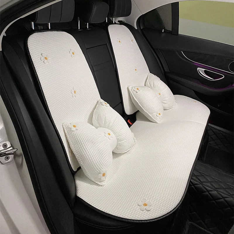 Little Daisy Car Cushion Set Cute Japanese Small Fresh Ins Ice Silk Four Seasons Universal Models Seat Cushion Summer Female