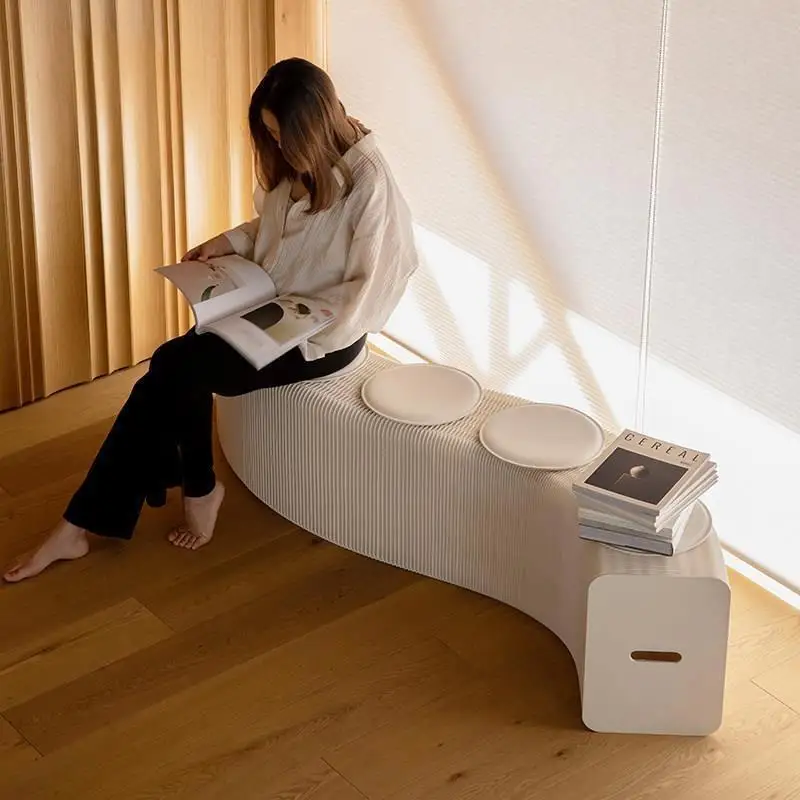 Household Shoe Changing Stool, Multi-functional Home Low Stool, Telescopic Folding Bench, Bedside Stool Can Be Stacked Creativel