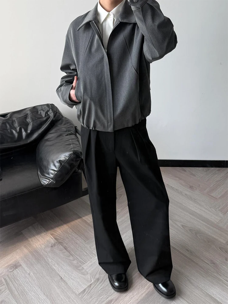 

ay American Retro Cleanfit Deconstructed Jaet Men's Spring Trendy Brand Boxy ort Wide Collar Top Youth ular Outerwear