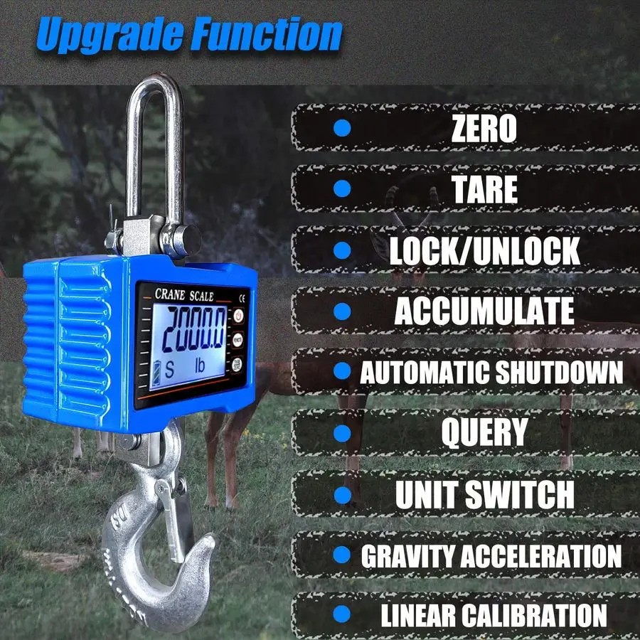 Hanging Scales Digital Weight, 2000LBS Crane Scale with Remote Control, High Precision Heavy Duty Industrial Scale with CE Certi