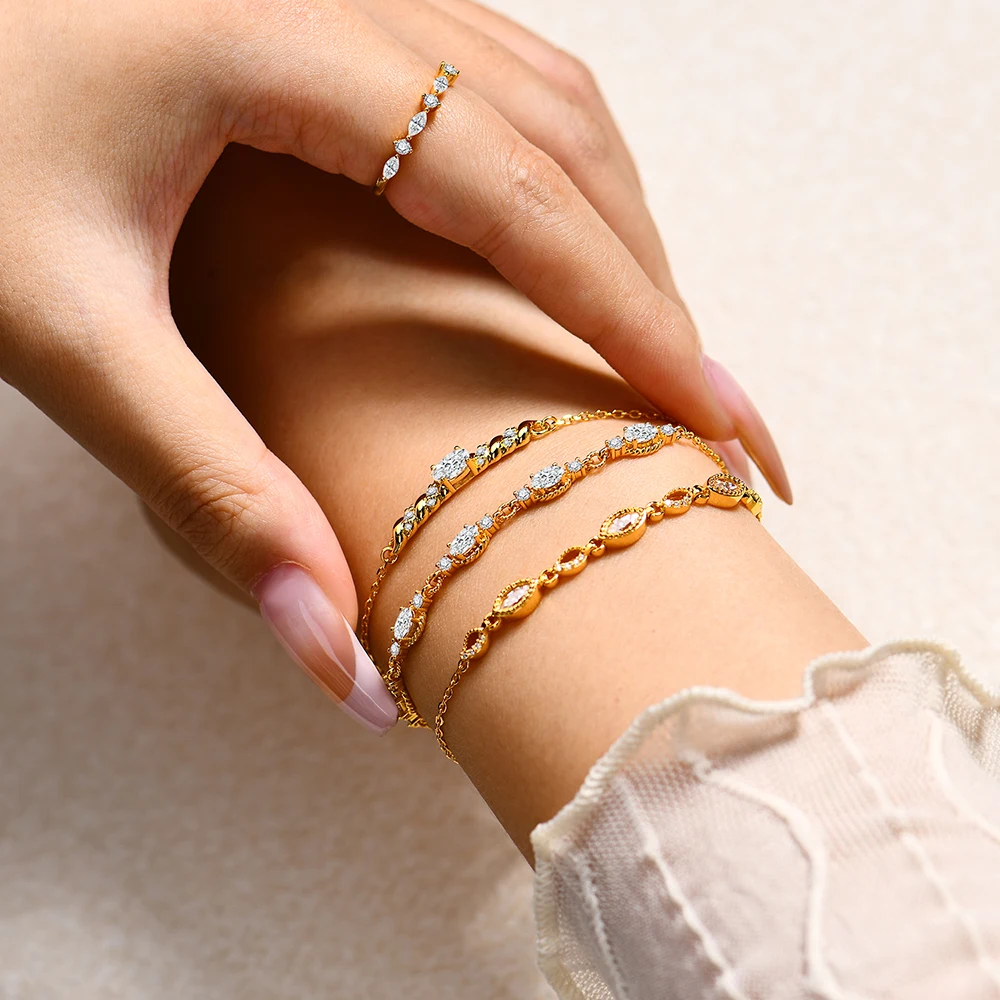 الساحرة 2025 الصلبة 10k 14k 18k الذهب الأصفر Au585 مويسانيتي سوار للنساء D VVS1 سوار فاخر للخطوبة عيد الميلاد