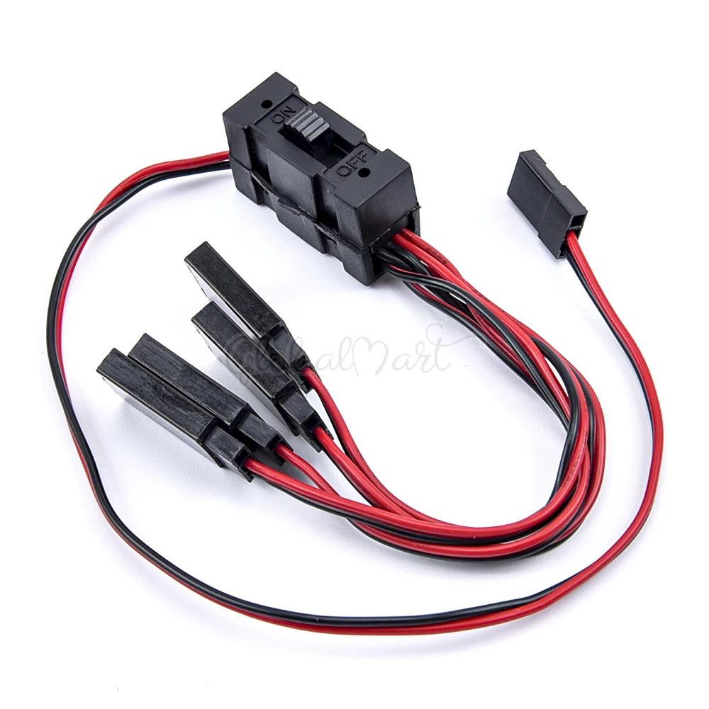 3-way / 4-way LED Light Split on/off Controller Switch Y Cable Wire Splitter for 1/10 TRX -4 SCX10 RC Oil/Tram/Climbing Crawler