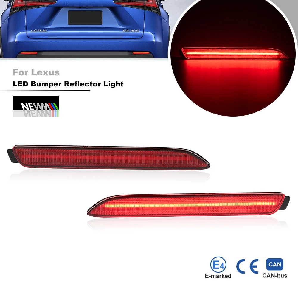 Fits For 2015-2022 Lexus RC 200t/300h/350/F IS F NC300t NC300h NX200 GX470 RX300 IS F LED Rear Bumper Reflector Tail Brake Light