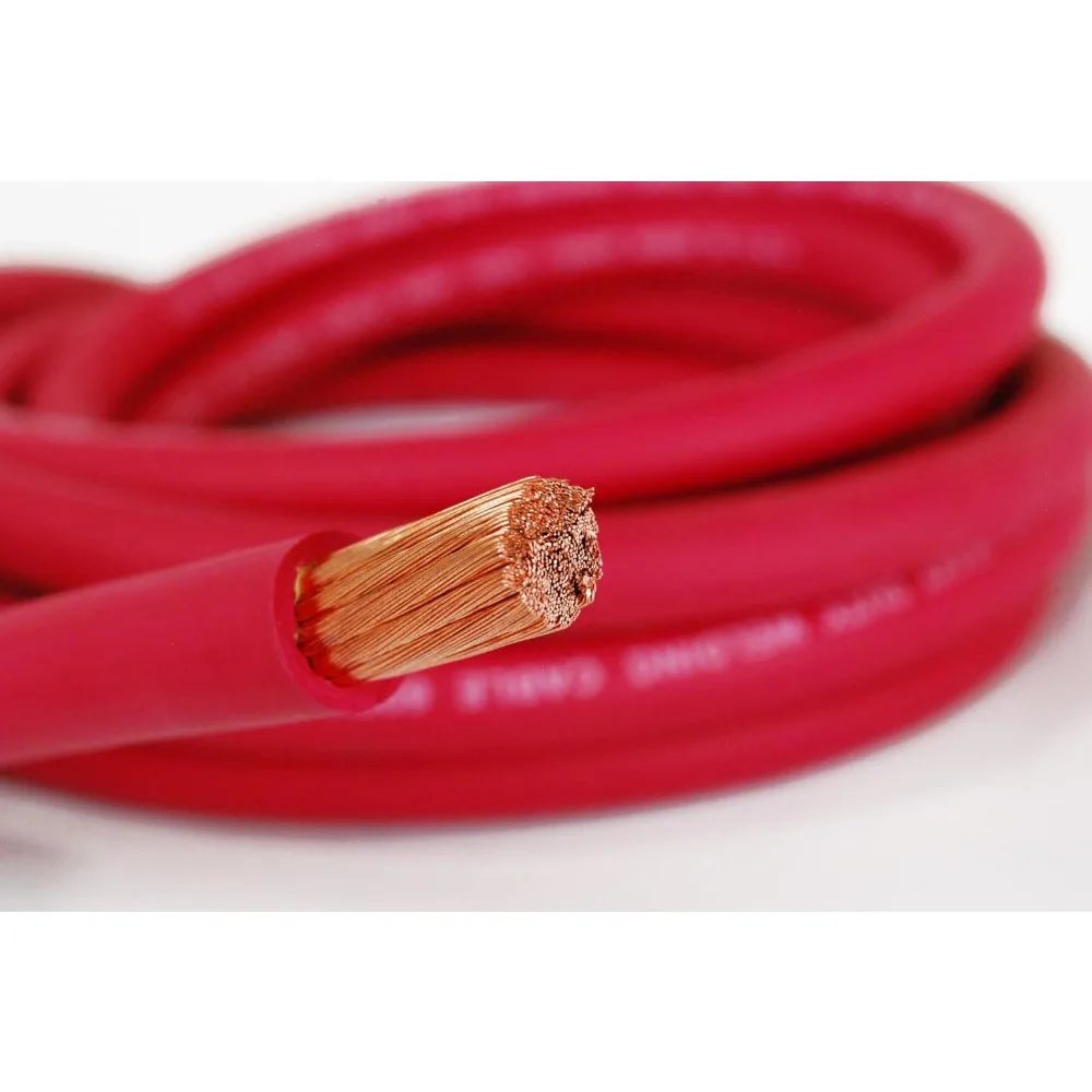 INDUSTRIAL WC0181-100' (50' Blk, 50' Red) 2 Gauge AWG Welding Lead & Car Battery Cable Copper Wire Black + RED