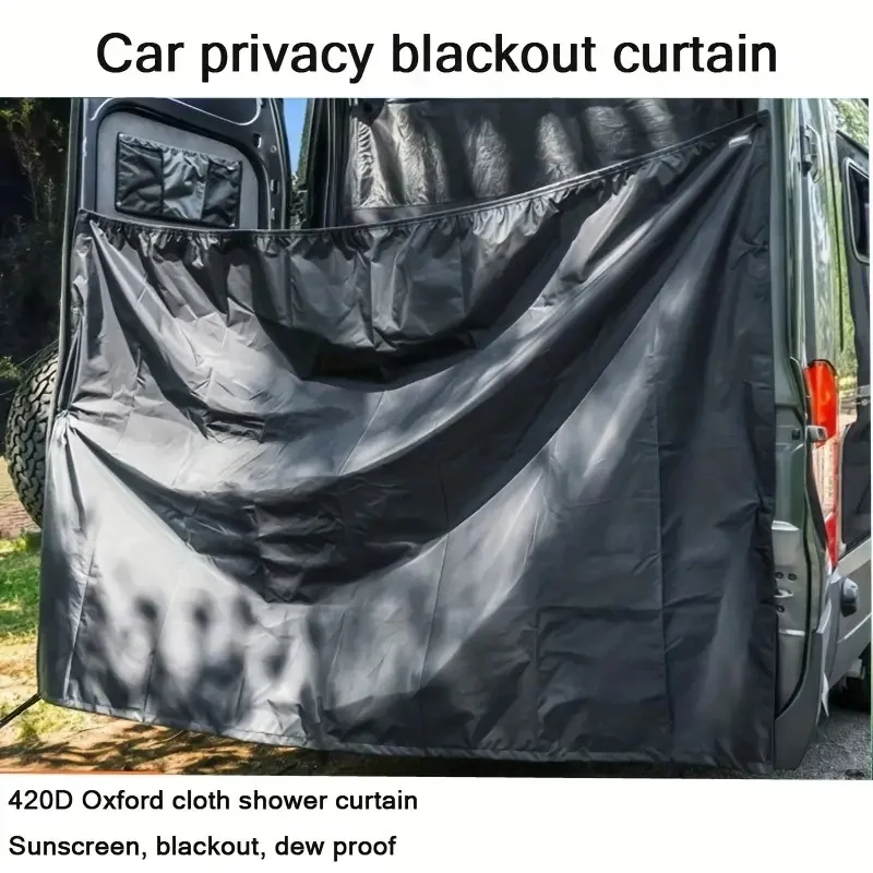 

1PC Blackout Thermal Insulating Durable Fabric Camper Van Barn Door Privacy Curtains With Hooks Easyinstall Curtain RV Accessory