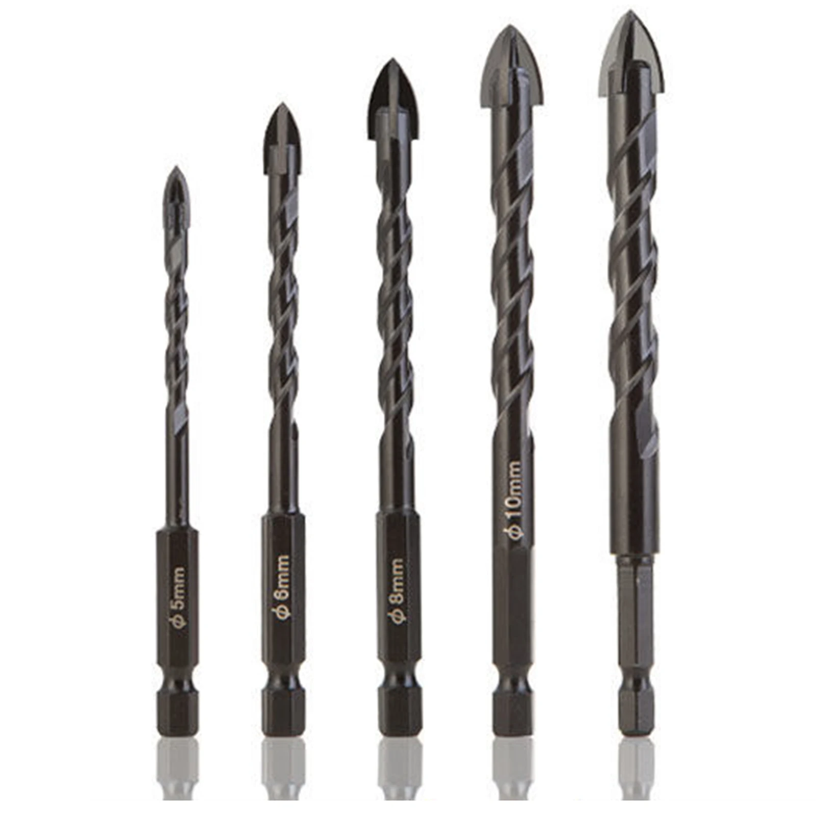 Set di punte per trapano in calcestruzzo Set di punte in metallo duro per piastrelle per piastrelle esagonali in ceramica per legno Set di punte per trapano per piastrelle esagonali in ceramica di vetro