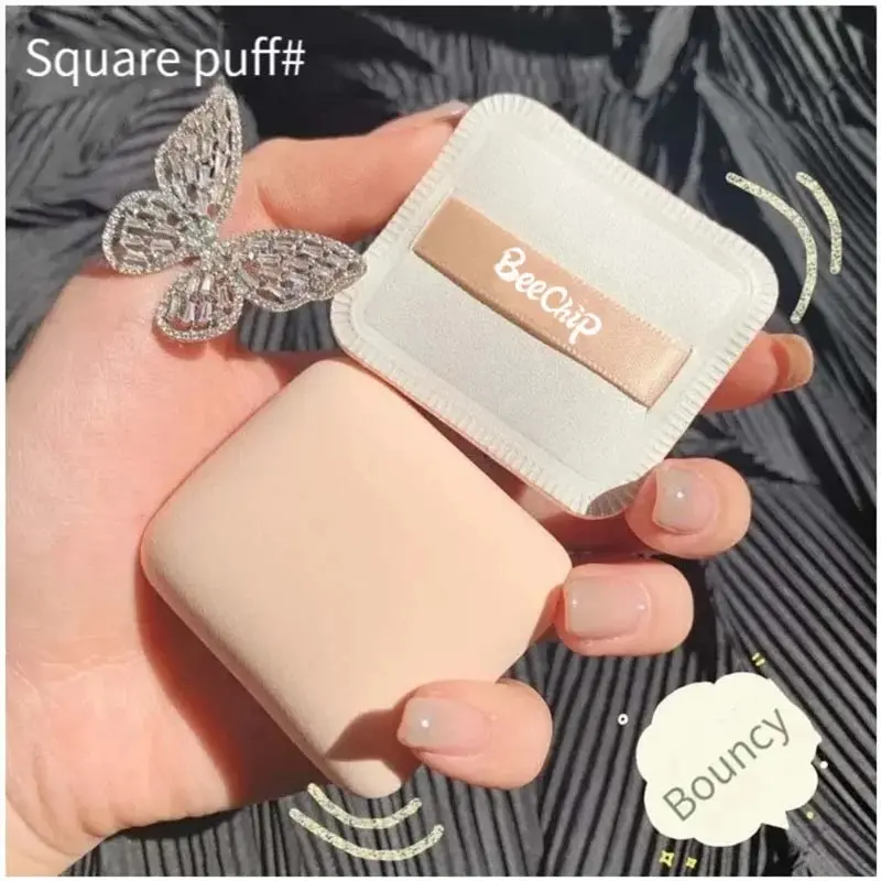 3 pièces sec humide utilisable maquillage cosmétique bouffée éponge coussin bouffée pour fond de teint poudre douce et mignonne