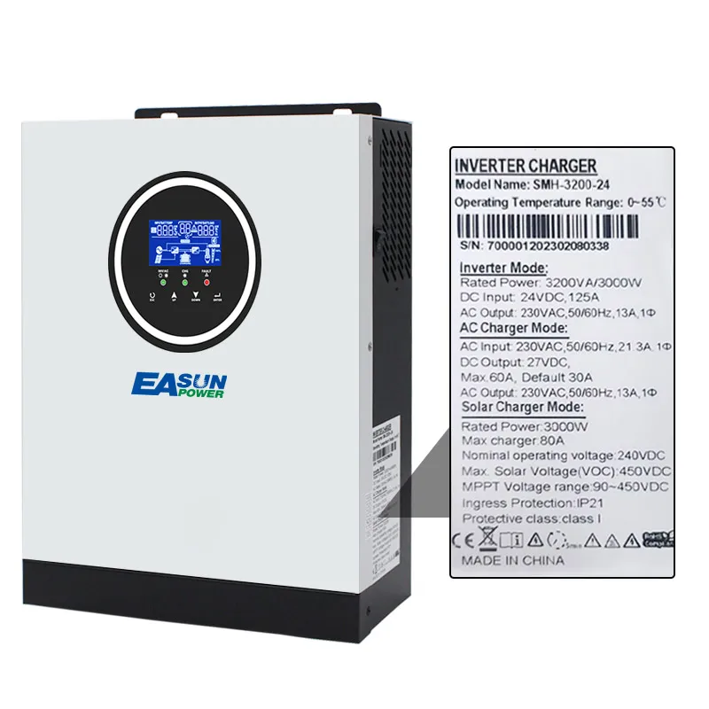 EASUN POWER 3.2KW Pure Sine Wave Offgrid Solar Inverter MPPT 3000 Watt 24V 220V 3KVA 3KW Inverter Hybrid