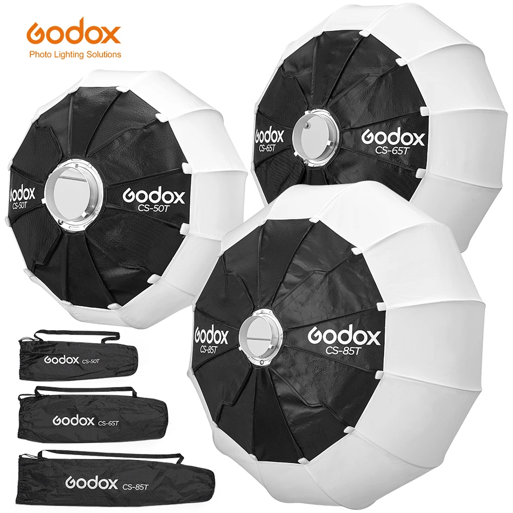 Godox CS-50T 50cm CS-65T 65cm CS-85T 85cm Collapsible Lantern Softbox Quick-install Portable Round Shape Bowens Mount Softbox