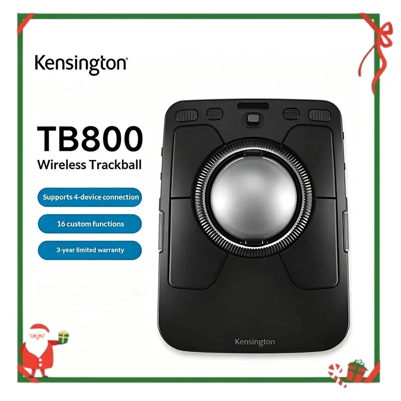 Kensington TB800 EQ Professional Wireless Track Ball Mouse K72456 Adjustable Rolling Ring Roller Mouse