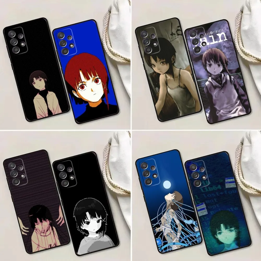 

Serial E-Experiments L-Lain Phone Case For Samsung Galaxy A13,A21s,A22,A31,A32,A52,A53,A71,A80,A91 Soft Black Phone Cover