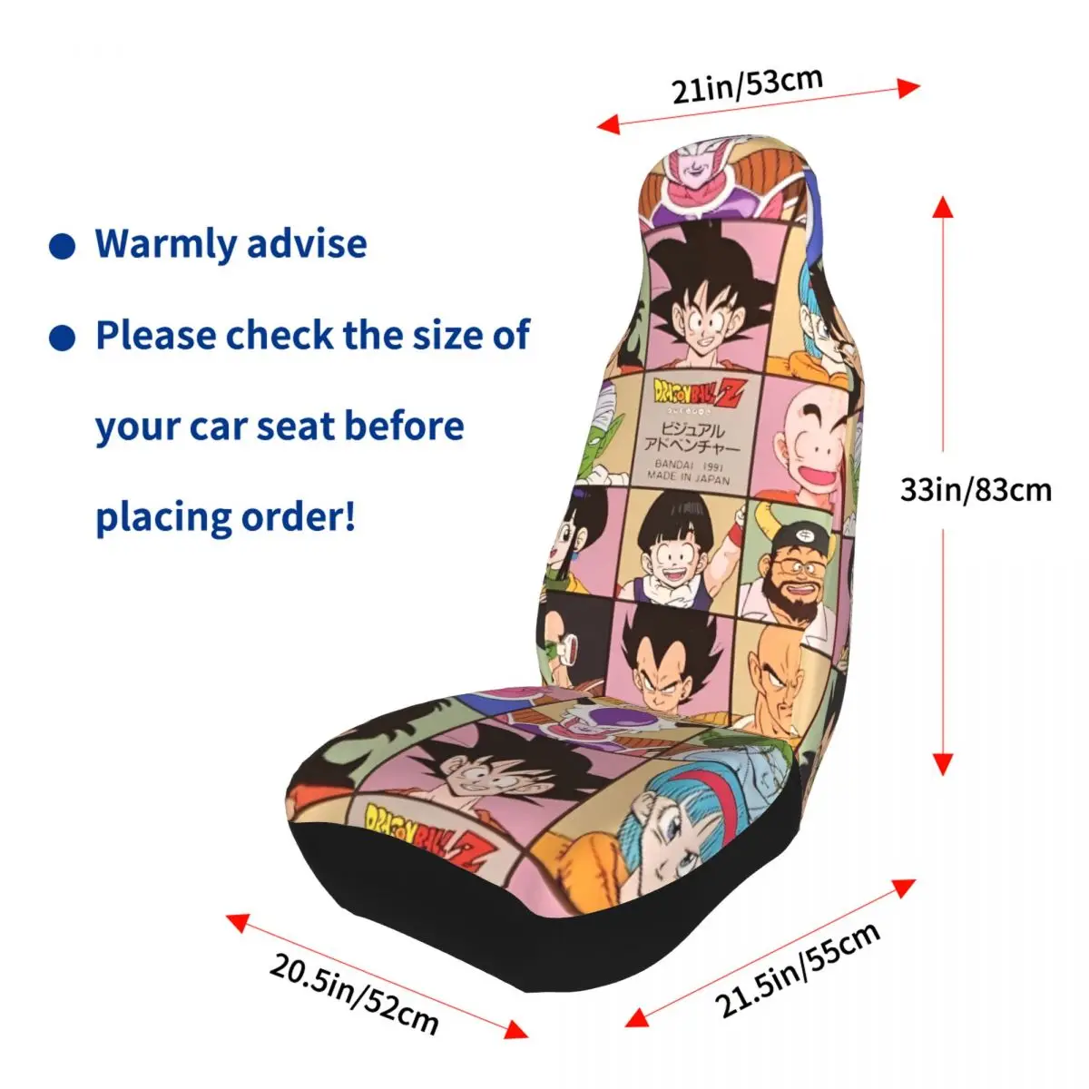 Dragon Ball DragonBall Anime 2 fundas de asiento delantero de coche para coches camión sedán SUV cubierta de asientos de cubo Flexible