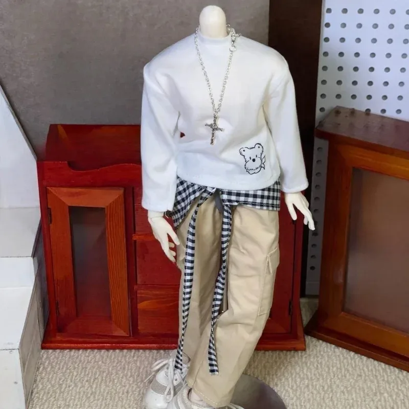 1/4 Doll's Clothes Suit Casual Long Sleeves Pants Top for 45cm Bjd Doll Dress Up Girl Toys Play House Doll Accessories, No Doll