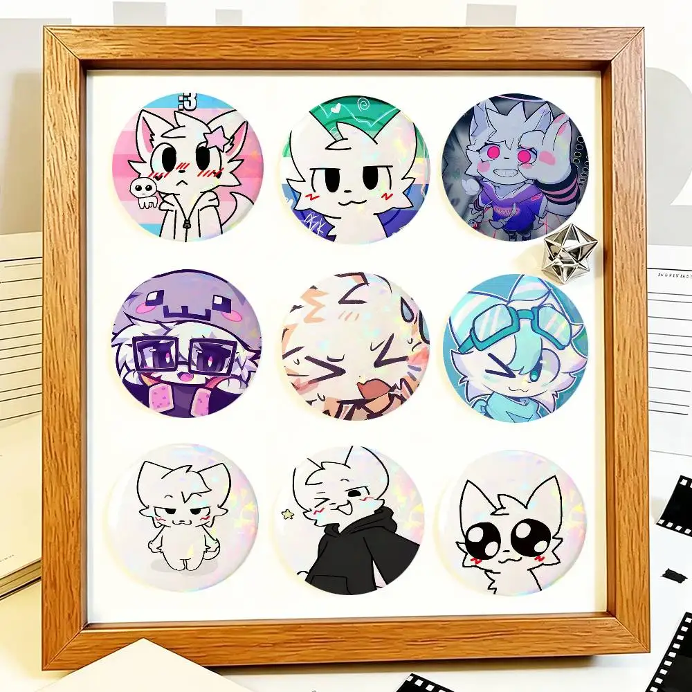 Cute B-boykisser Silly Cat Round Badge Creative Brooch Clothing Backpack Accessories Lapel Pin
