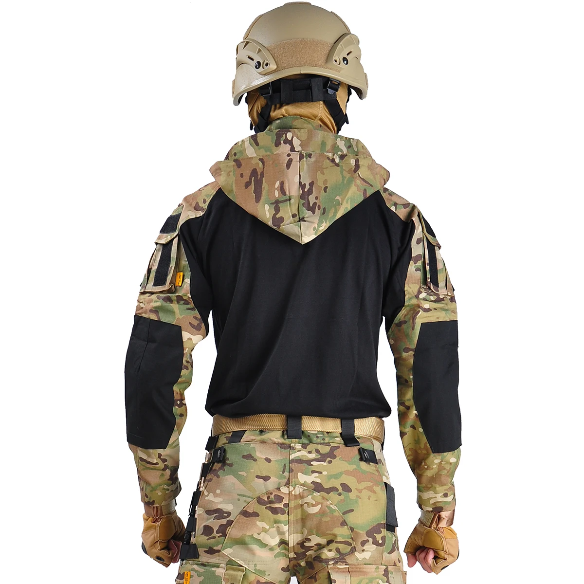 Men\'s Combat Shirt Tactical Shirts Hooded Cotton Hunting Outfit Army Camo Long Shirts Military Clothing Work Clothes