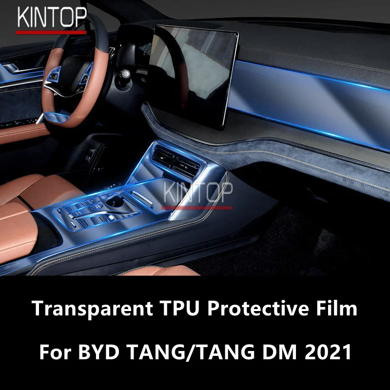 

For BYD TANG/TANG DM/TANG EV 2021 Car Interior Center Console Transparent TPU Protective Film Anti-scratch Repair Film