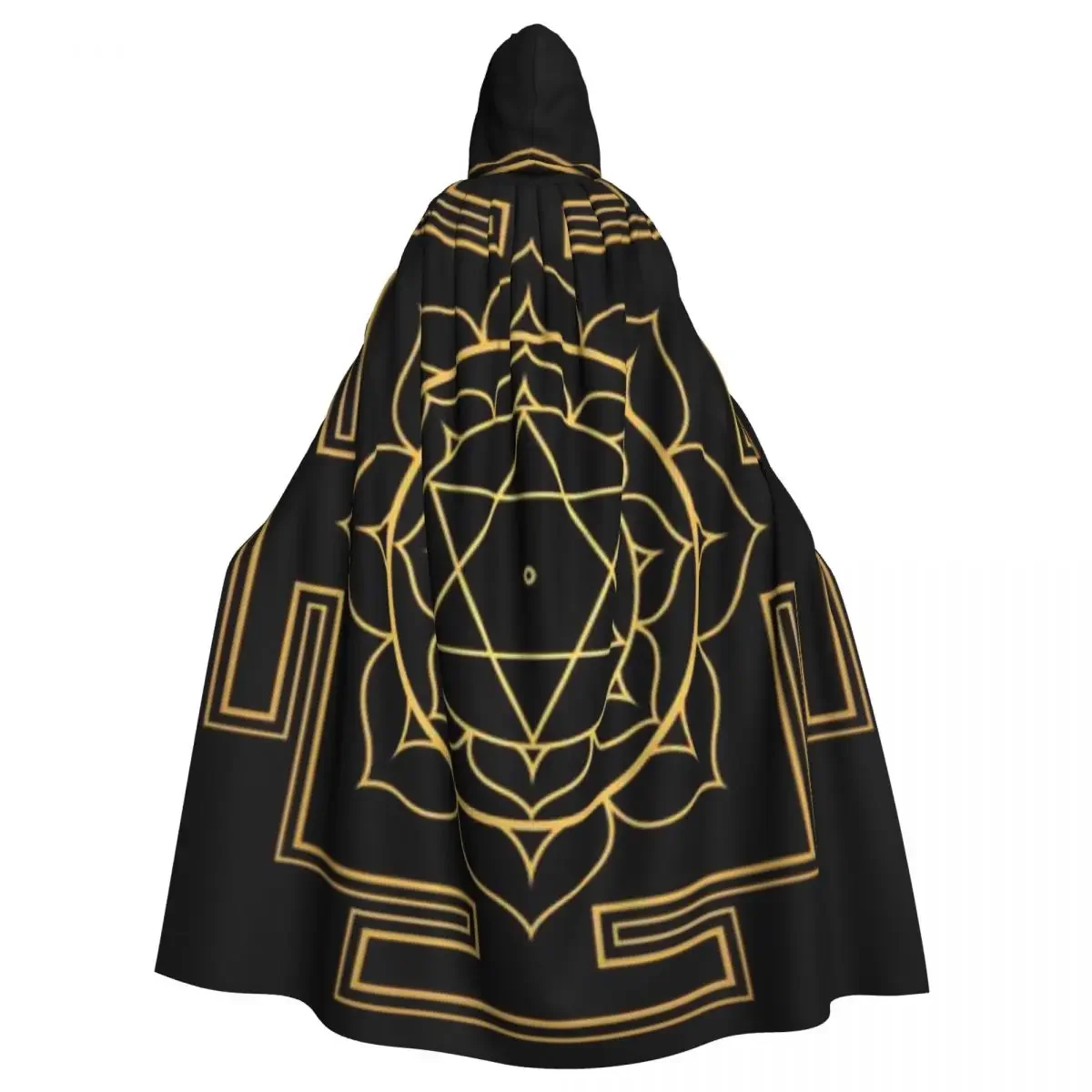 Long Cape Sri Yantra Mandala Hooded Coat Autumn Hoodies