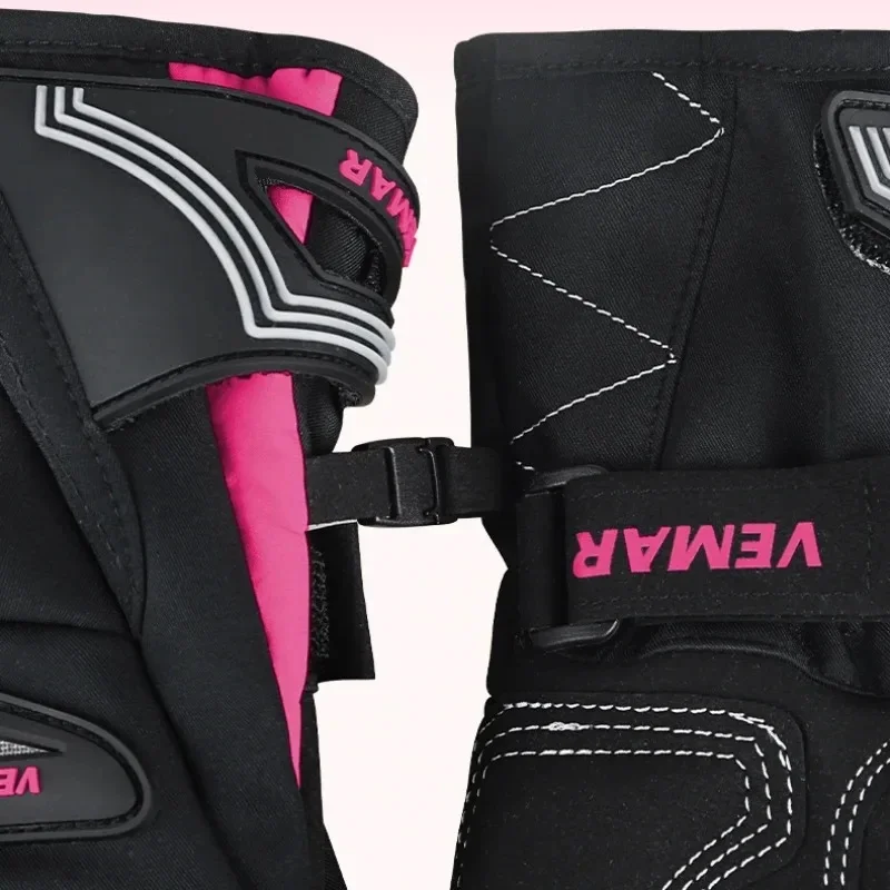 Offroad Dirt Bike MX Racing VEMAR Hard Carbon Fiber Gloves Shockproof Heated Winter Thermal Warm Motorcycle Riding Accessories