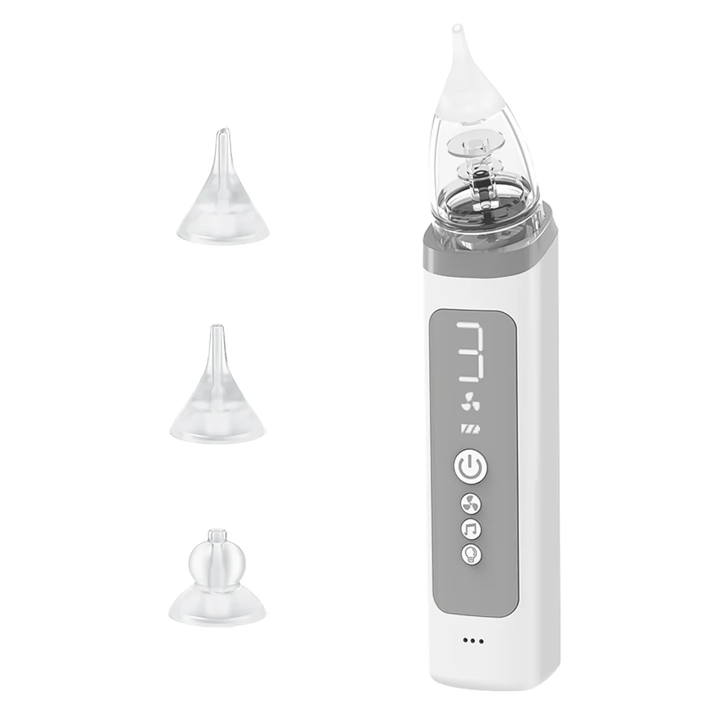 Baby Electric Nasal Aspirator Nose Suction Device with Food Grade Silicone Mouthpiece 3 Suction Modes and Soothing Music