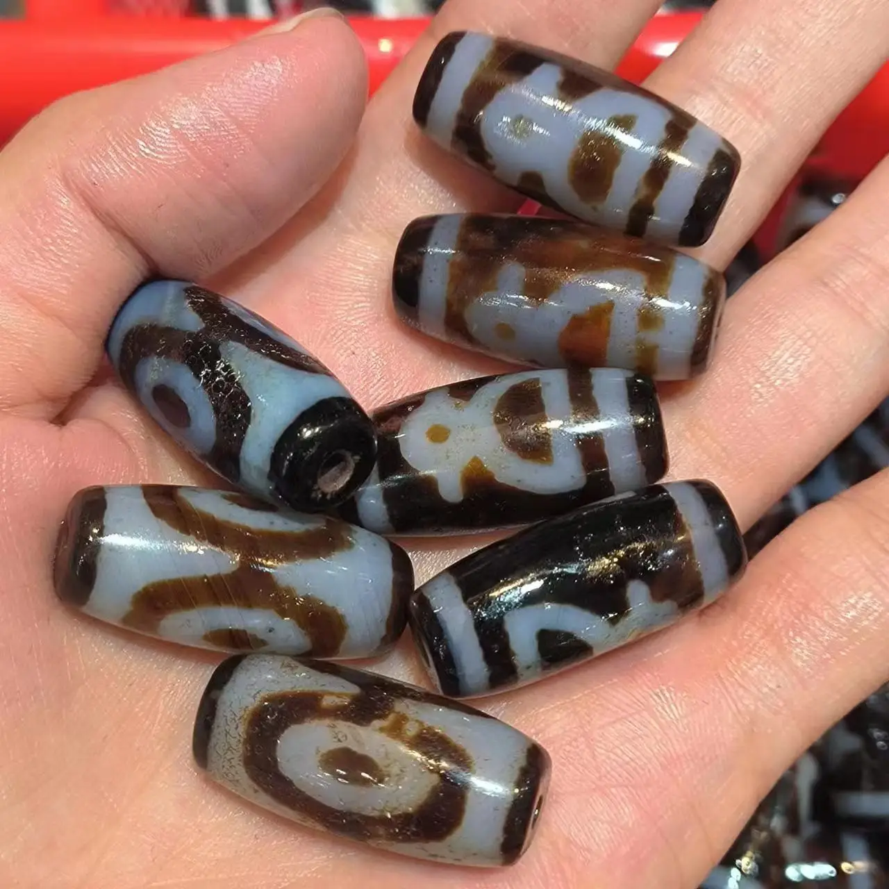 1pcs/lot Natural multi-pattern agate dzi Weathering lines Rare breeds Antique feel amulet Ethnic style Accessories taki diy