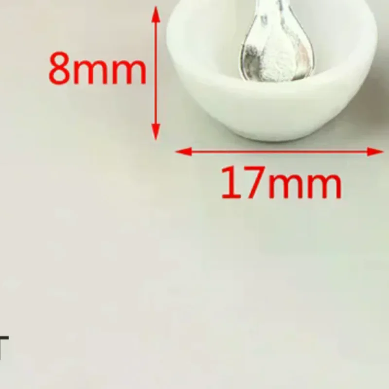4pcs/set 1:12 Dollhouse Miniature Mini Ceramic Bowl Soup Spoon Model Toys