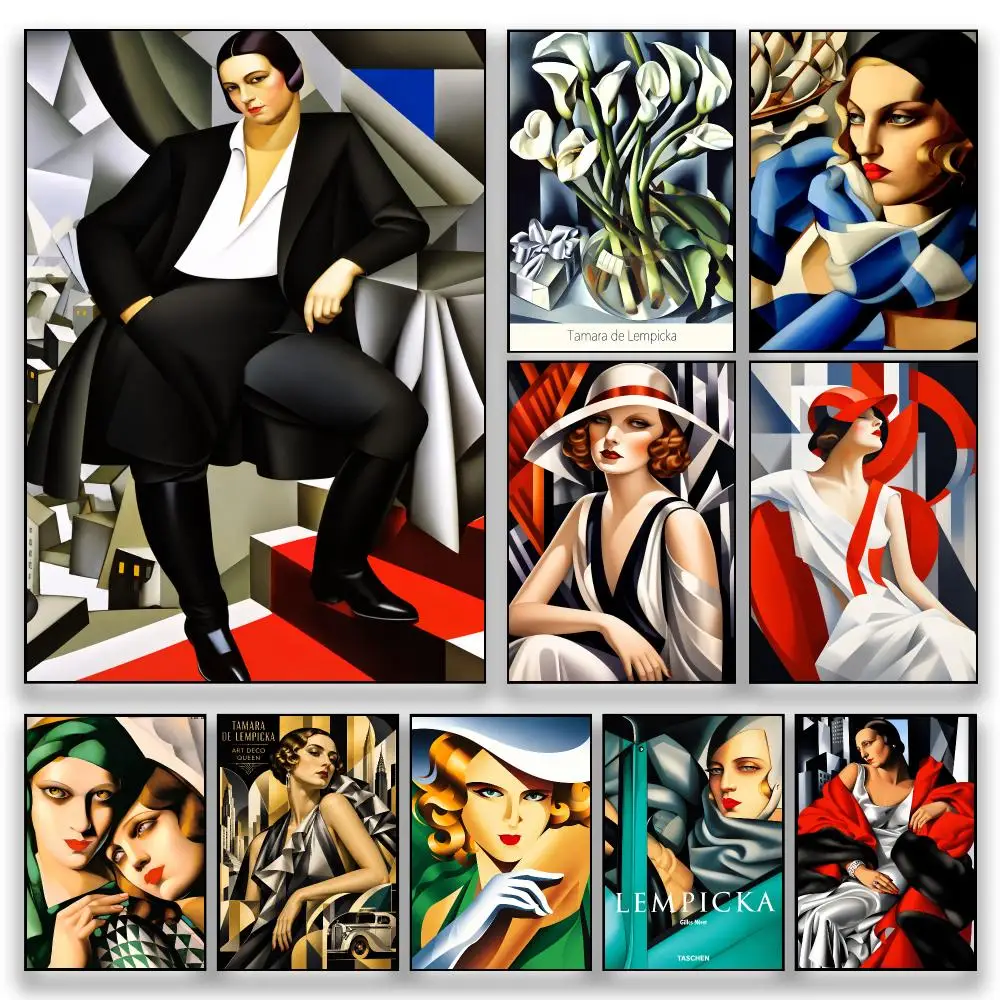 Artist Glamorous T-Tamara de Lempicka Poster HD Wall Decor for Bedroom Living Room Dorm Bar Cafe Gift
