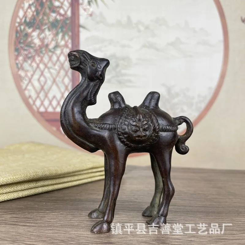 Desert Camel Animal Figurine Vintage Alloy Craft Figurine Antique Shelf Home Wine Cabinet Tea Pet Figurine