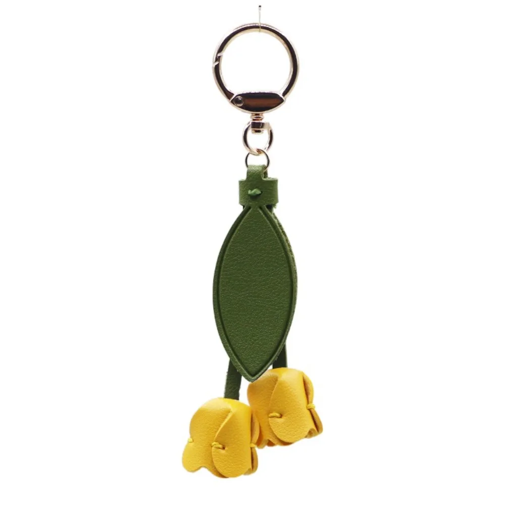 Zoete Tulp Tas Hanger PU Leer Dopamine Verse Rugzak Decoratie Tas Match Accessoires Koreaanse Stijl Autosleutelhangers Meisje