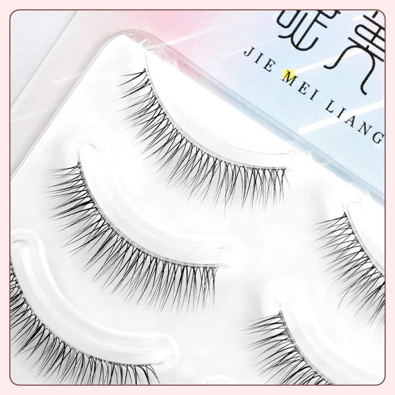 Manga Lashes 5 Pairs Natural False Eyelashes Full Strip Clear Band Wispy Mink Lashes cosplay Daily Dating Korean Makeup Tools