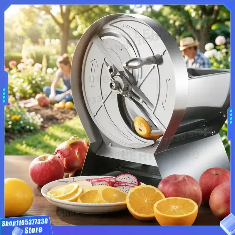 Stainless Steel Manual Vegetable Cutter Adjustable Thickness 0-15mm Fruit Slicer Commercial Food Slicer Hand Push Kitchen