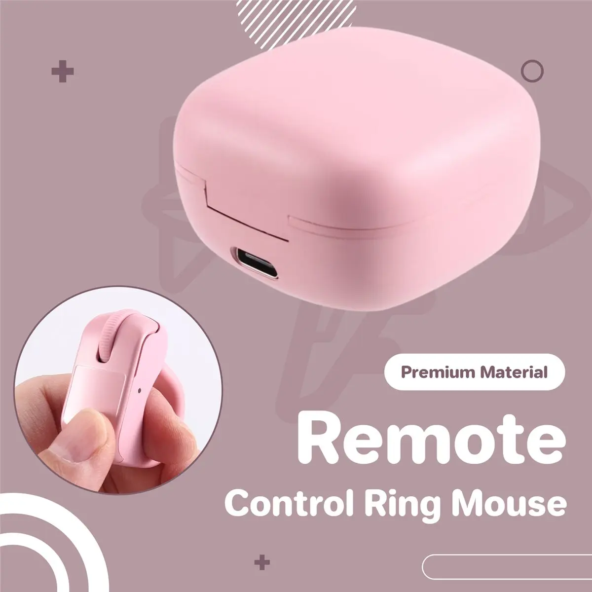 DT81 Ring Mouse Mini Light Weight BT 2.4g Dual-Mode Rechargeable Wide for Remote Control Selfie Scan Short Video Speech