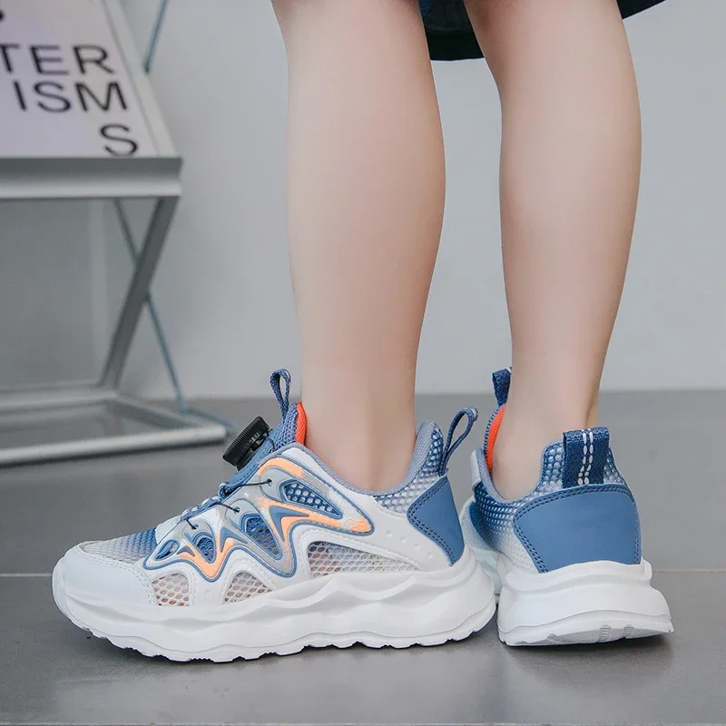 รองเท้าเด็กผู้ชายรองเท้าผ้าใบเด็กรองเท้าลำลองตาข่ายระบายอากาศน้ำหนักเบาสำหรับเด็ก SNEAKER anak Laki Laki เทนนิสโรงเรียนกีฬาสำหรับเด็กอายุ4ถึง12ปี