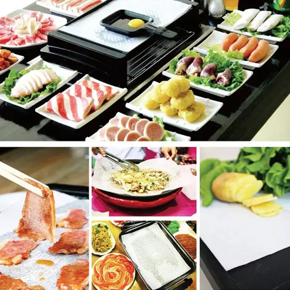 

100pcs Baking Parchment Paper 25X35Cm Non-Stick Oil-Proof Waterproof Heat Resistant For Pizza Cookies Bbq Steamer Liners