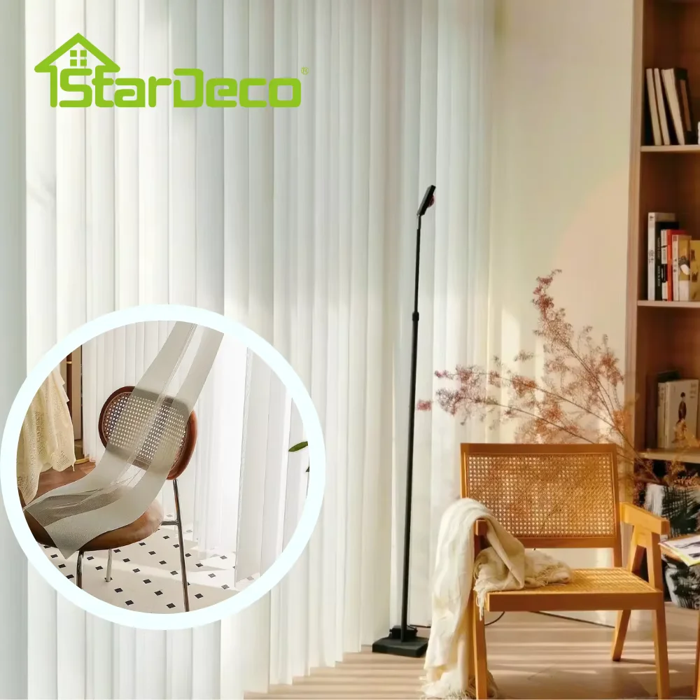 Vertical Sheer Shades Privacy Shades Combine Sheers and Blinds for Doors and Large Windows Manual Motorized Custom Curtains