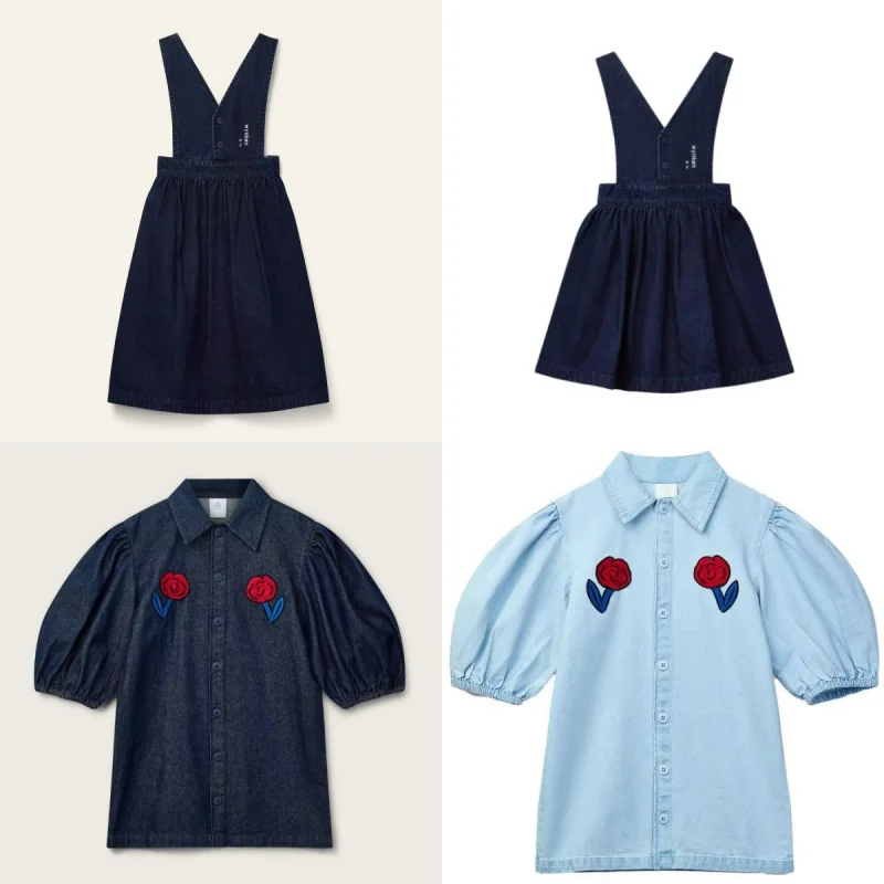 

Детское платье для девочек на осень/зиму WYN на джинсовой подкладке, вязаный кардиган