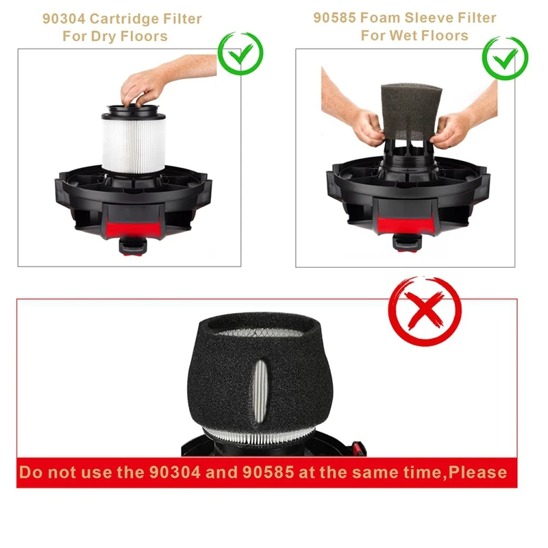 Kit de filtro de repuesto BAAG-90304 para filtro de cartucho Shop Vac 90350, se adapta a la mayoría de aspiradoras en seco y húmedo de 5 galones y superiores