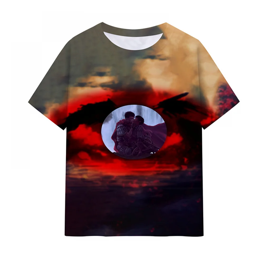 

Anime Berserk Printed Summer T-Shirt Unisex Short Sleeve Anime Tee Unisex Top Shirt Pullover Cosplay Memorial Edition Guts Top