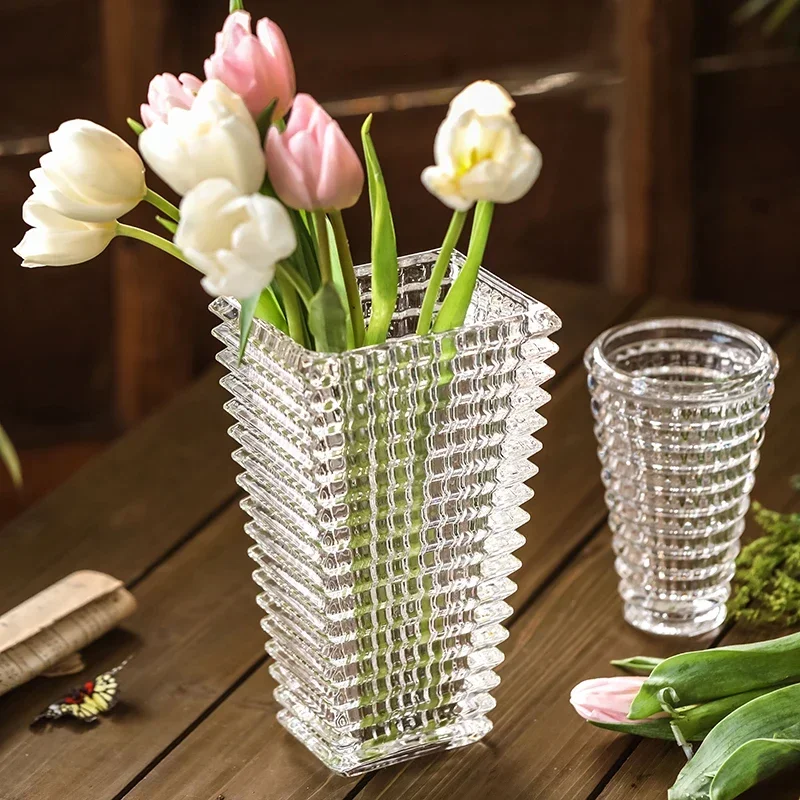 

Glass Aesthetics Kitchen Live Room Minimalist Office Luxury Transparent Vase Tabletop Decoration