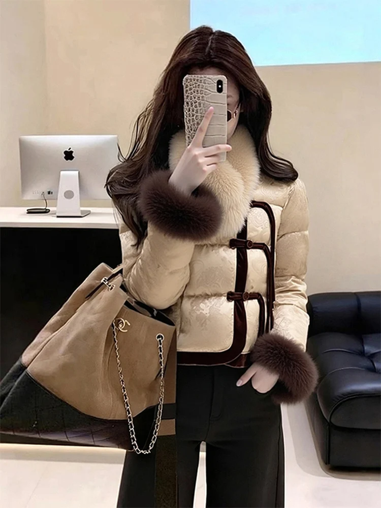 

Корейское хлопковое пальто Jaet Thi, теплое зимнее пальто, прямая трубка для поездок на работу, длинное све, однотонное, на одной пуговице